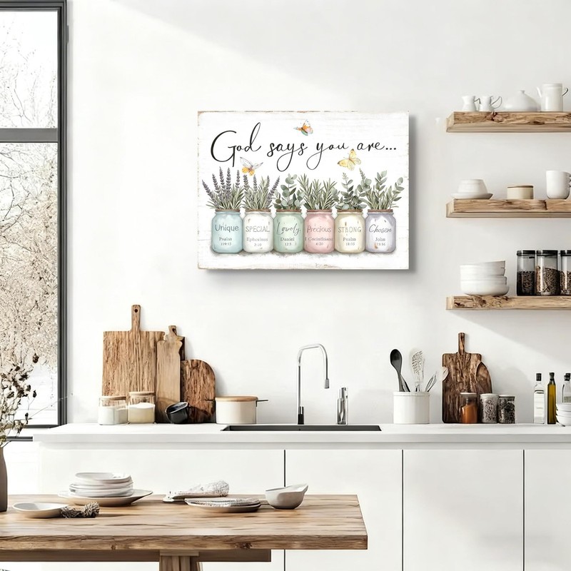 Inspirational Bible Verse Wall Art God Says You Are Sayings Wall Decort Chris... gallery