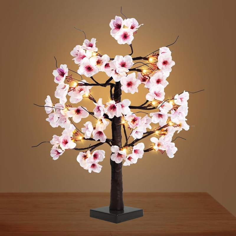 24IN Lighted Cherry Blossom Tree 24 Warm White LED Tabletop Artifical Bonsai gallery