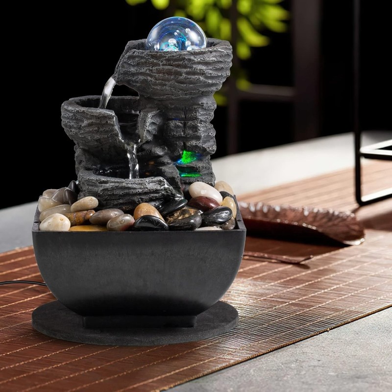 Fuentes Decorativas De Agua Para Interior Jardin Baño Centros Mesa Con Luces LED gallery