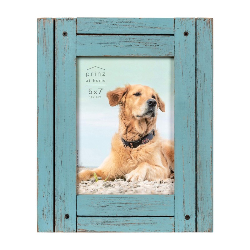 Homestead 5 x 7 Blue Distressed Wood Frame, Coastal Decor Hand-Distressed Woo…