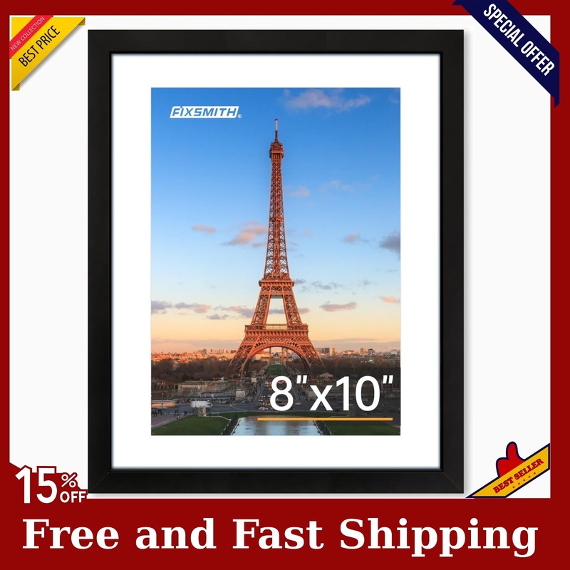 8×10 Picture Frame 1 Pack, Photo Frame With HD Plexiglass, Display Picture Black