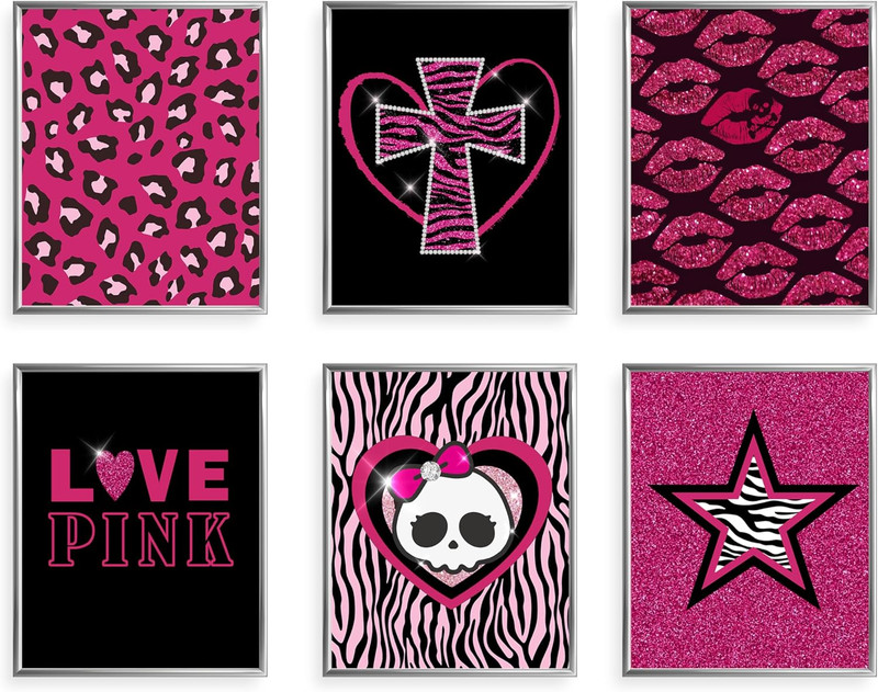 Mcbling Room Decor Aesthetic, Trashy Y2K Posters for Girls Bedroom, 2000S Hot Pi