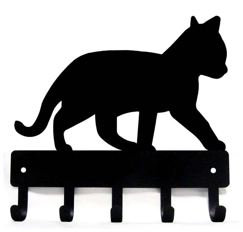 Cat #12 Key Rack with 5 Hooks- Made in USA - 2 size options