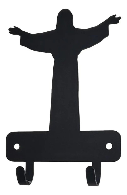 Mini Jesus Wall Mount Key/Rosary Hanger with 2 Hooks 3.5 inch -Made in USA gallery