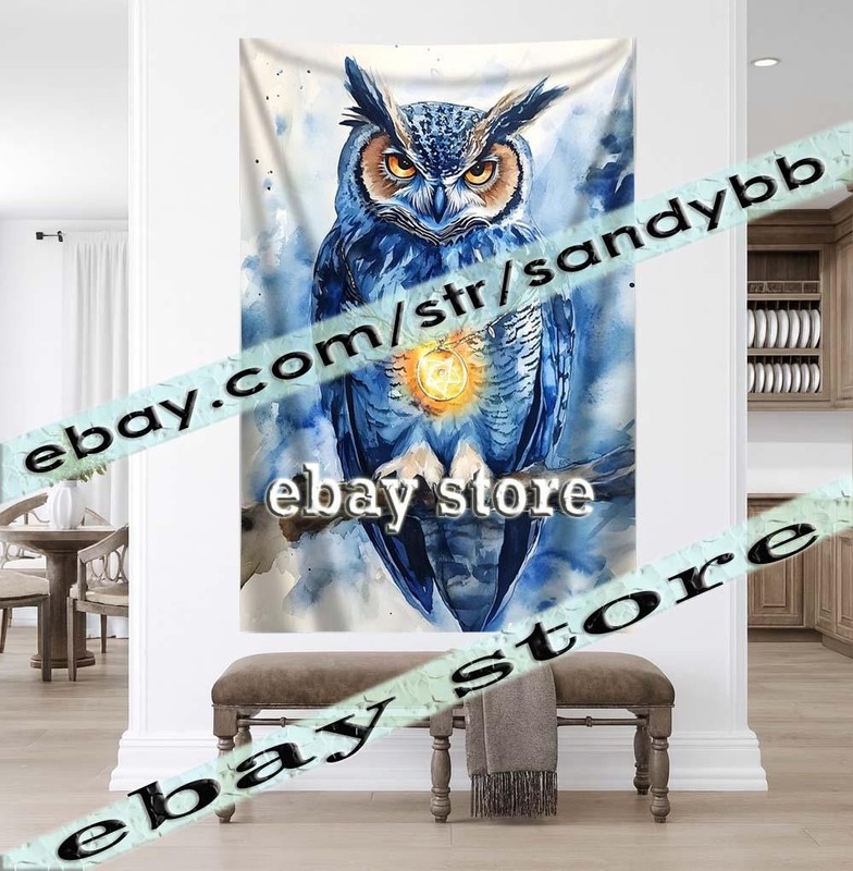 banner Tapestry Enchanted Guardian Theme night owl wisdom 39X59 in gallery