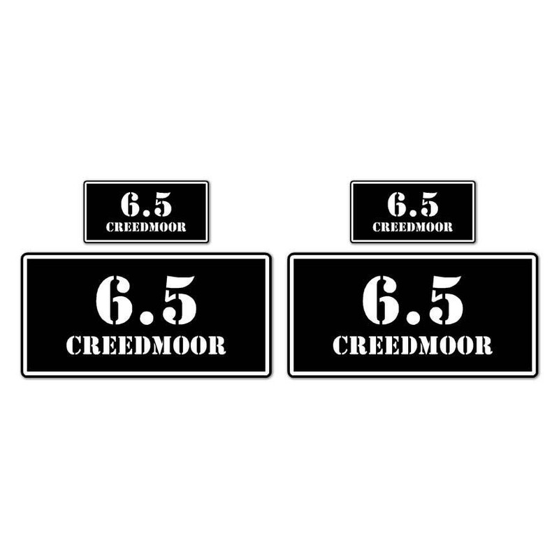 6.5 Creedmoor Ammo Box Set, Vinyl Decal Sticker, 2@ 1″x2″ & 2@ 2″x4″, #8420