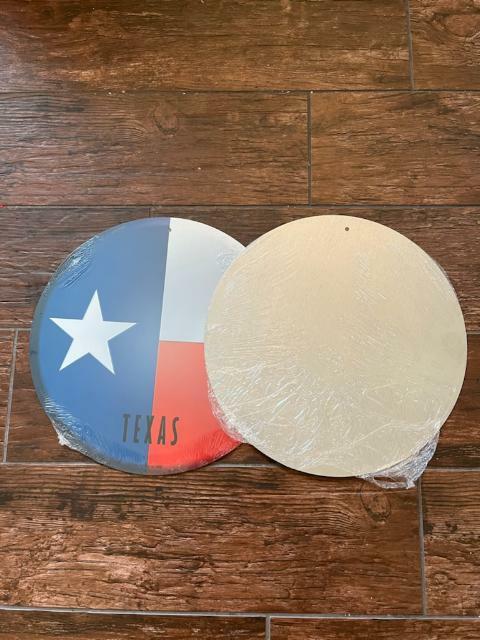 Texas State Tin Signs (2) 12 inches wide, brand new gallery