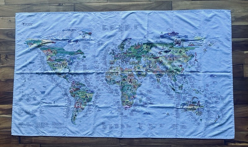 Wall Tapestry Surf Trip Map By Awesome Maps World Surfing 34” X 60”