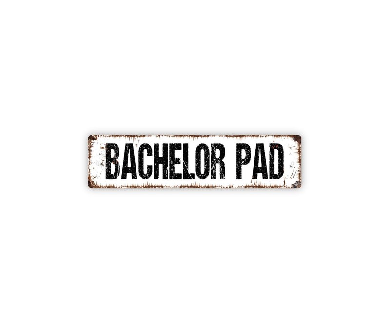 Bachelor Pad Sign Modern Man Cave Decor Personalized Name Sign Apartment Wall