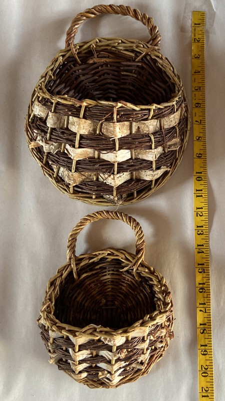 Wall Pocket Baskets Set of 2 Boho Rustic Woven Planter Decor gallery