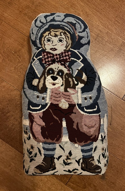 vintage pillow doorstop- 6lbs –