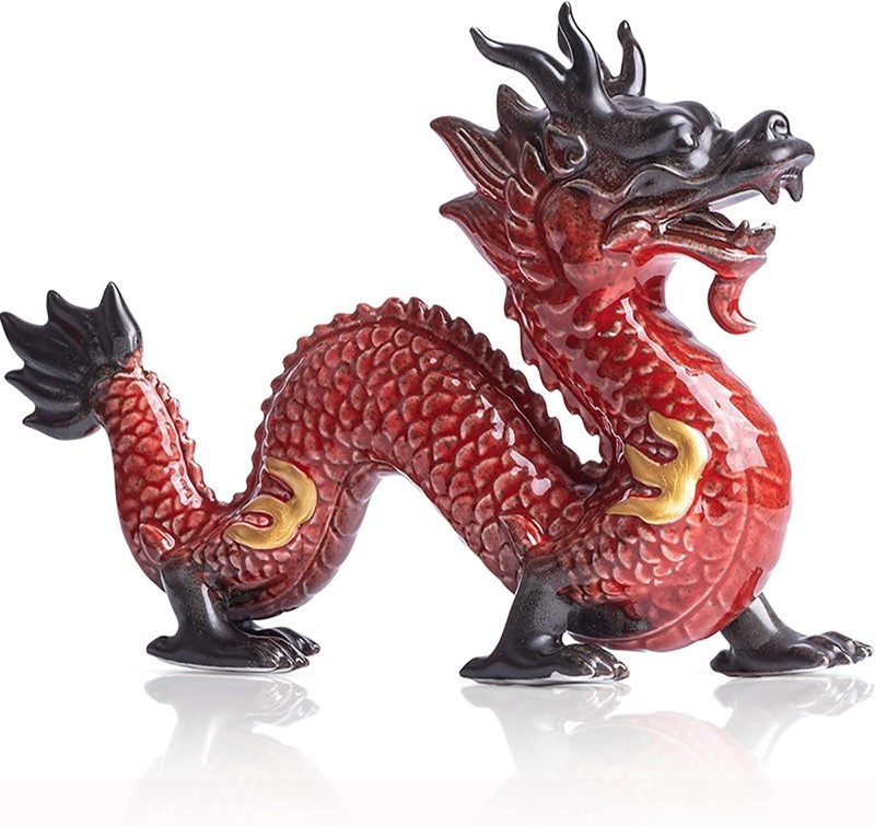 Chinese Feng Shui Dragon Statue Home Decor Office Decor Good Lucky Gifts, 8 in