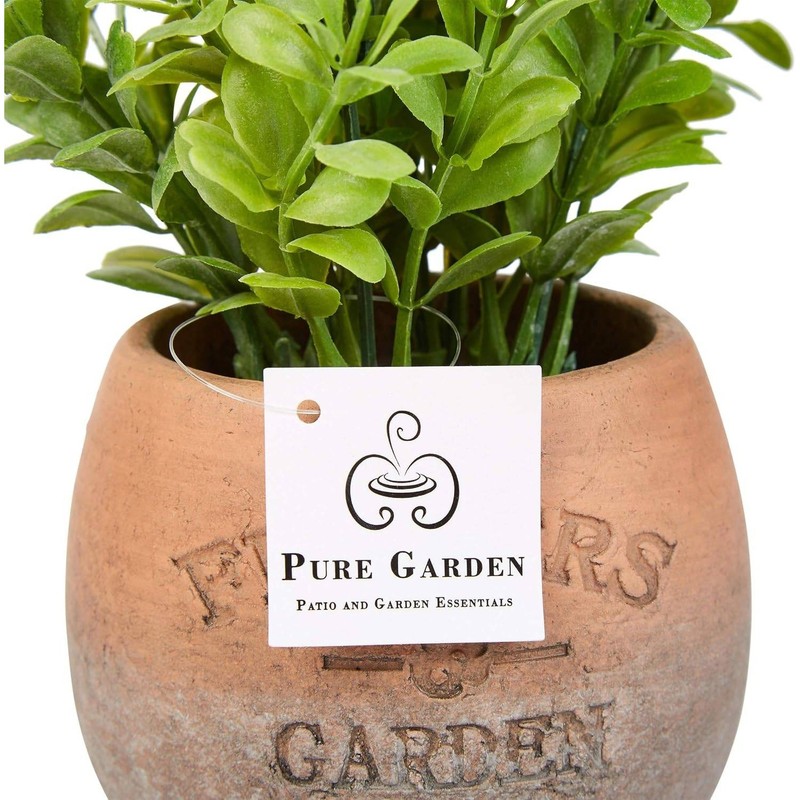 Pure Garden Set of 3 Artificial 8 inch Greenery Plants in Flowers Garden Pots gallery