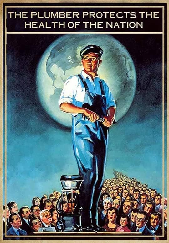 Retro Metal Poster The Plumber Protects The Health Of The Nation Tin Metal Signs