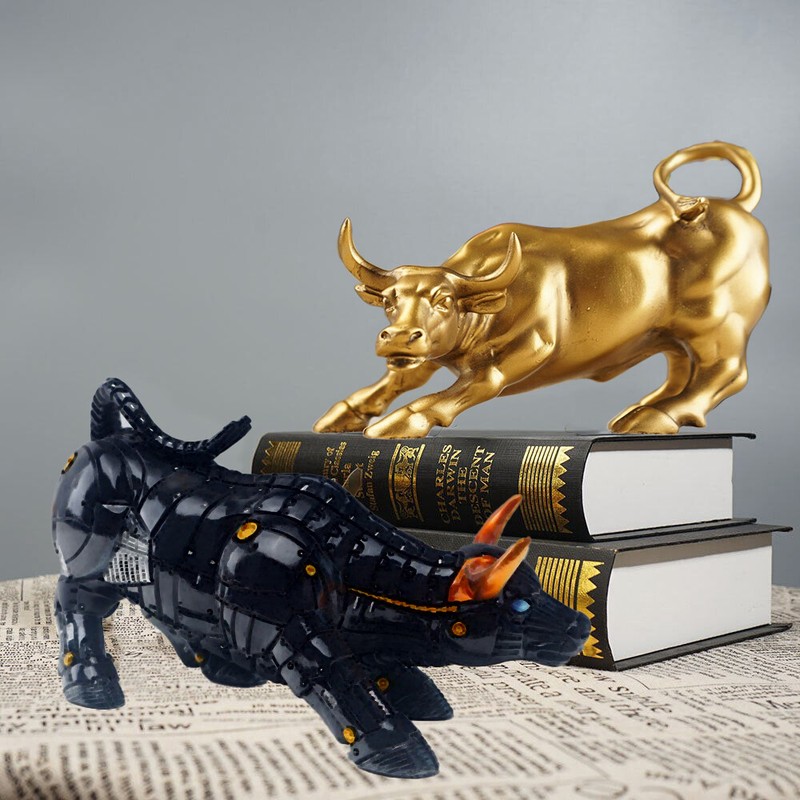 Wall Street Bull Figure Statue The Miami Bitcoin Bull Figurine Carve Doll Cow gallery