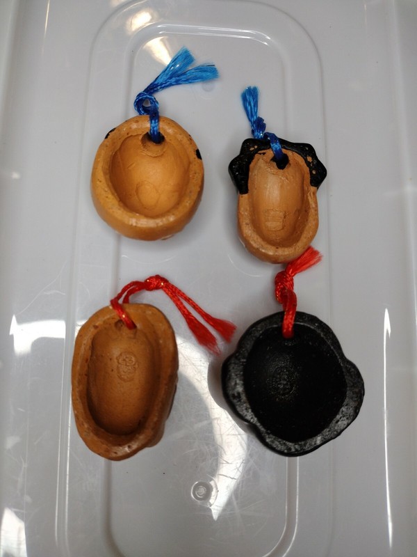 Korean Folk Art Clay Mask Ornament Wall Hanging Set Of 4 Vintage gallery