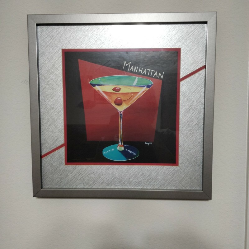 18.5" x 18.5" Framed Somerset "Manhattan" Print With Matte ~ Ready To Hang