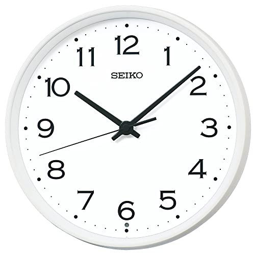 Seiko Wall Clock KX268W White Analog Metal Frame Radio Japan New