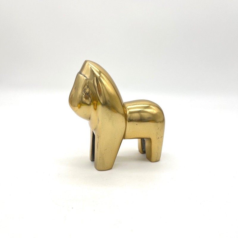 Vintage Solid Brass Gorilla Figurine Minimalist Mid Century Modern Paperweight
