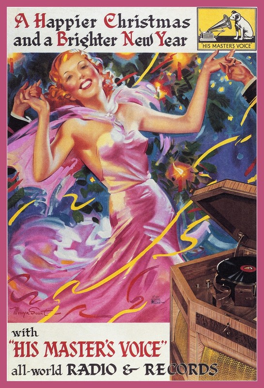 Decorative Poster.Home Room interior art design.Christmas New Year radio.7817