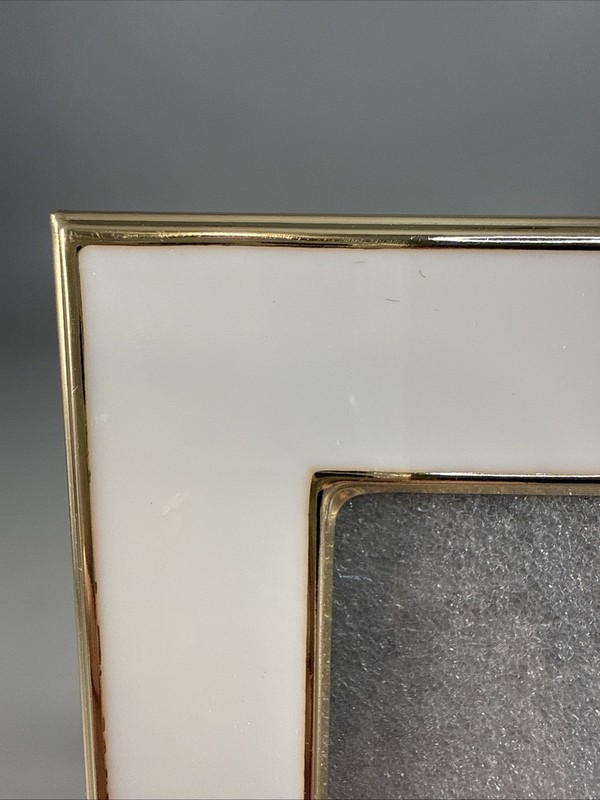 SHEFFIELD HOME White Gold 5” X 5” Picture Frame with Gold Paw Print 3.5” Picture gallery