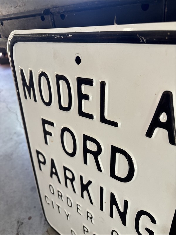 Model A Ford Parking Embossed Vintage Novelty Metal Sign 18”x12” gallery