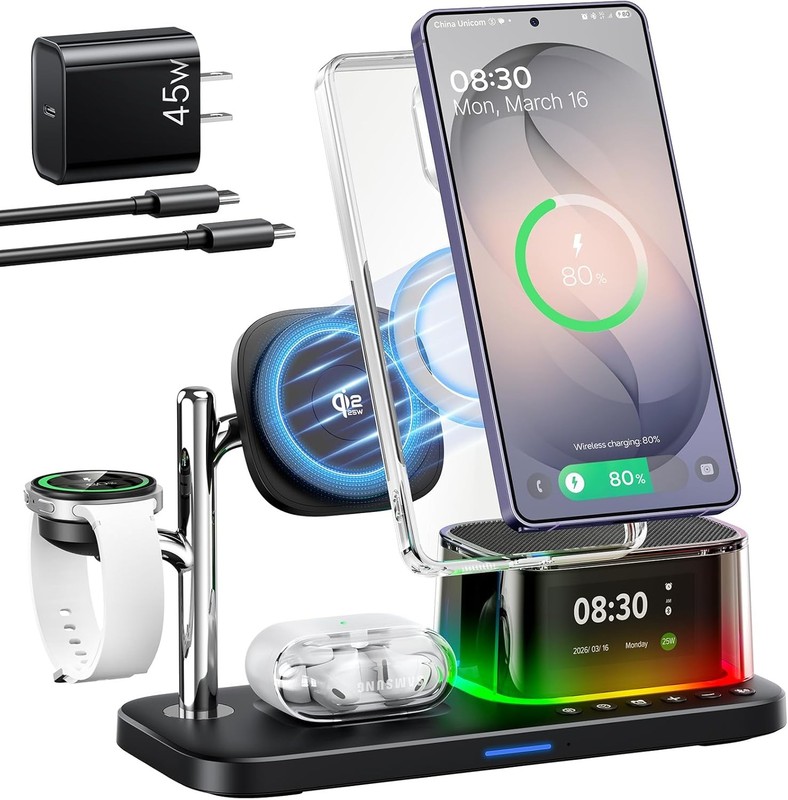 25W 5 in 1 Charging Stat for Galaxy S26 Ultra with Bluetooth