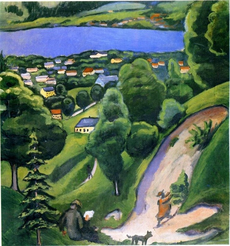 Landscape at Tegernsee : August Macke : 1910 : Archival Art Print gallery