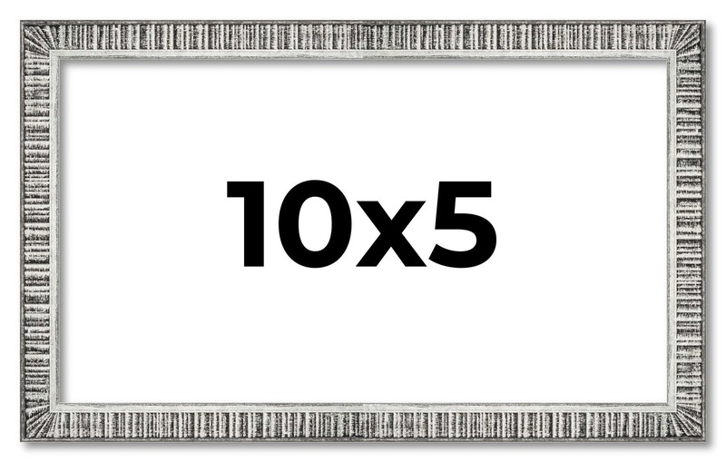 10×5 Frame Silver Grey Distressed Solid Wood Picture Frame | 0.75 Inch Moulding