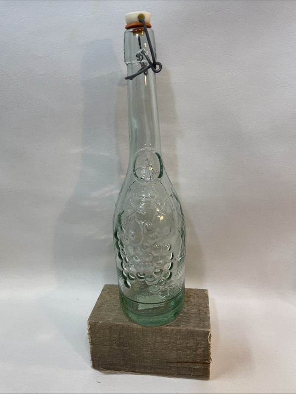 HIMARK Decorative Green Glass Bottle W/Flip-Top Lid One Liter Made in Spain NEW gallery