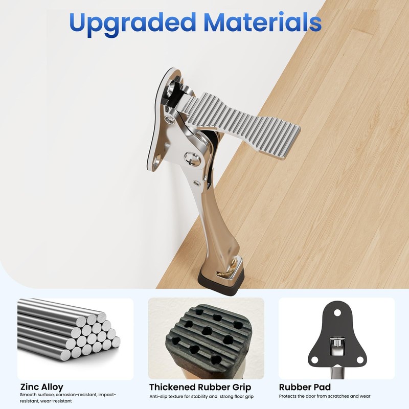 Kickdown Door Stopper Heavy Duty, Touch Adjustable Height Door Door Stop with... gallery