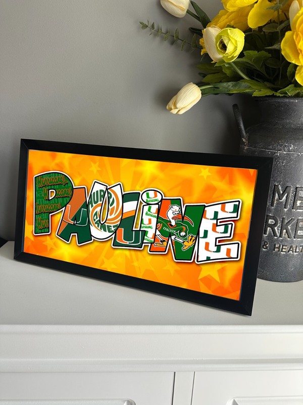 Personalized name signs for college acceptance, college commit, college gifts