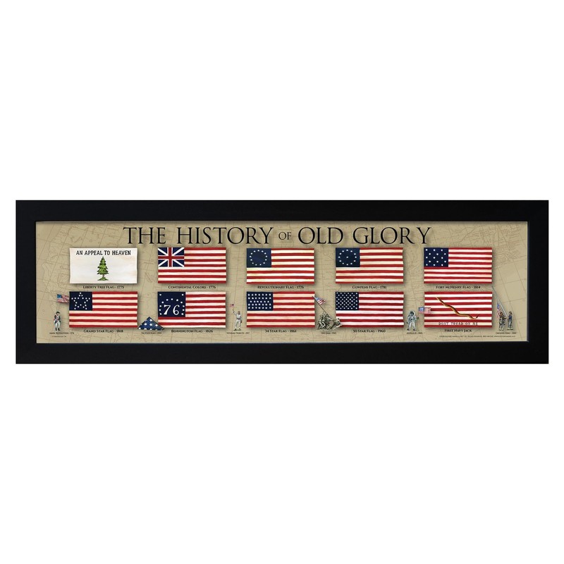 History of Old Glory Framed Art Print | American Flag Wall Art Decor | USA Pa…