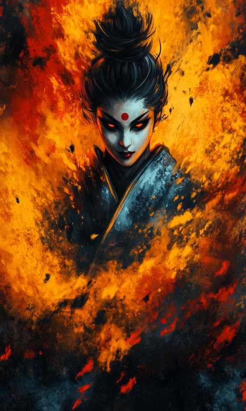 12"x18" Custom Canvas Wall Scroll Japenese Geisha Solid Wood ws9 gallery