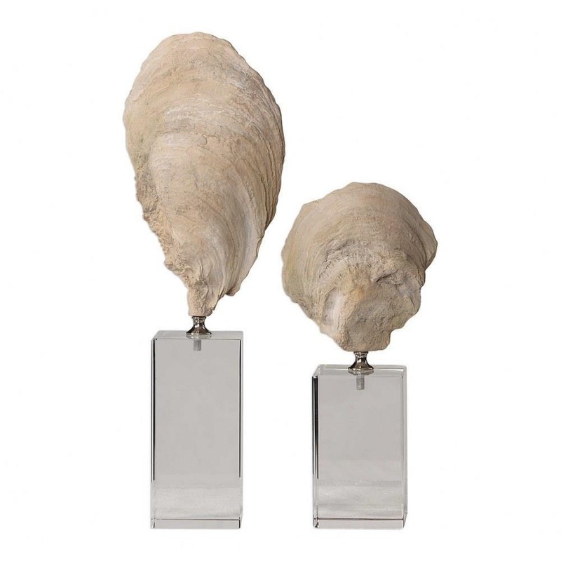 15.25 inch Shell Sculpture (Set of 2) – 5.25 inches wide by 3.13 inches deep –