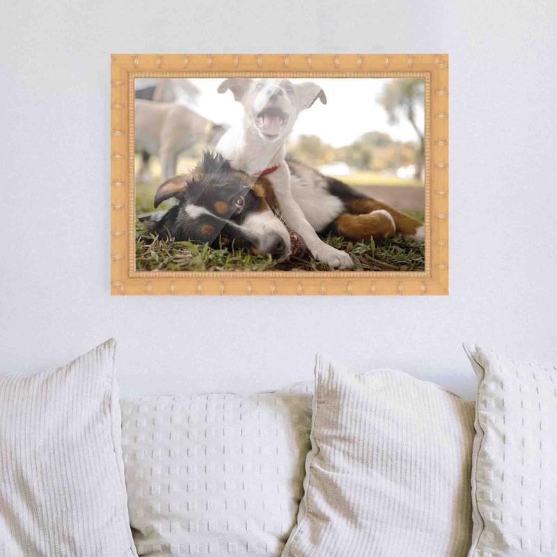5x12 In Light Brown Bamboo Real Wood Picture Frame Width 1.5 inches | Interior F gallery