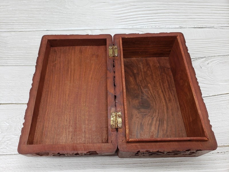 Triquetra Knot Wood Celtic Box Set, Irish Wooden Box, Welsh Keepsake, Hand Tarot gallery
