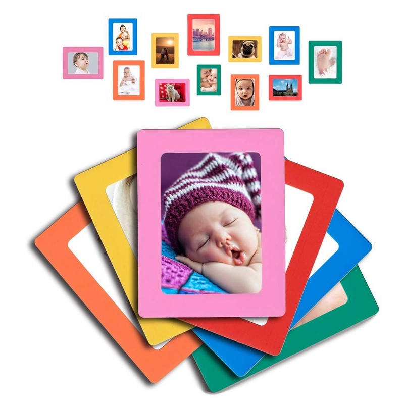 12-pack Colorful Magnetic Picture Frames for Refrigerator 4×6 2×3 3×5 inch Ph…