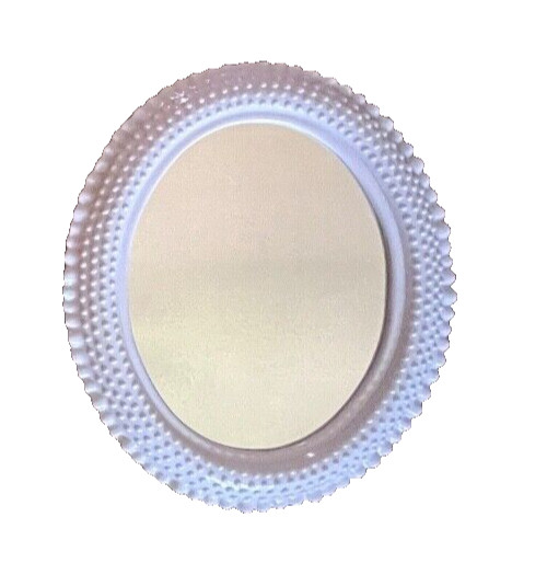 Vintage 18" x 15" Burwood Bright White Ruffled Edge Hobnail Mirror #2657 USA EUC gallery