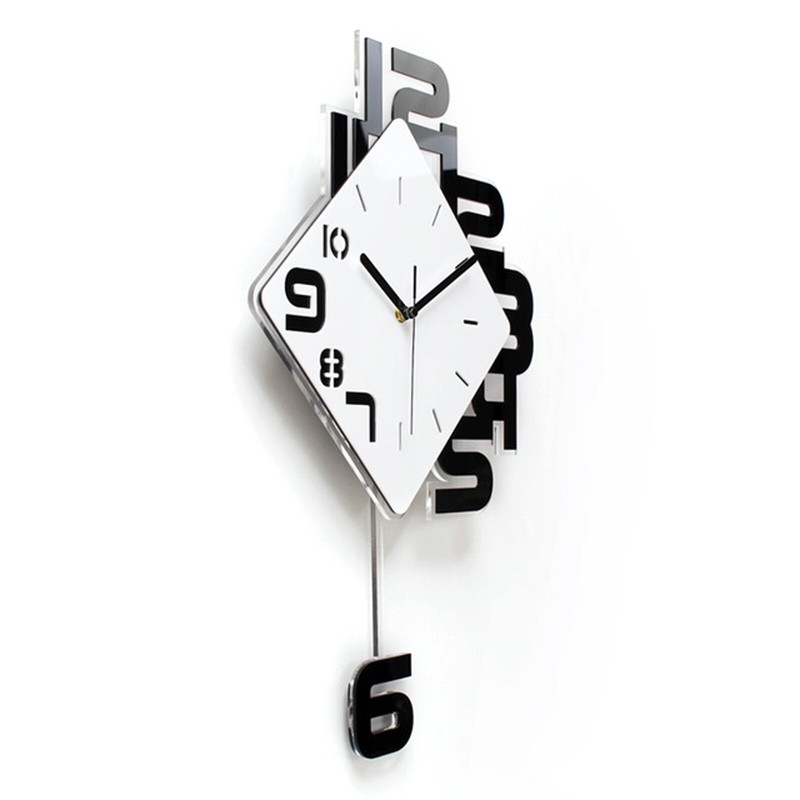 Swing Wall Watch Clock Quartz Silent Pendulum Hanging Clock Art Decorate Home gallery