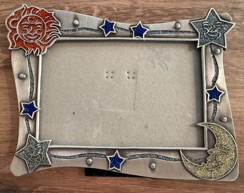 Raj CELESTIAL Pewter Picture Frame Sparkle SUN MOON STARS
