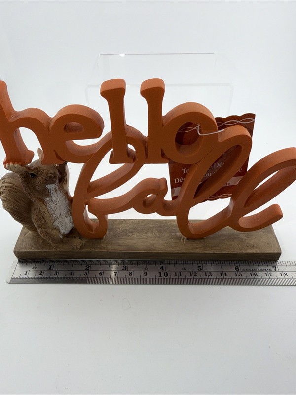 “Hello Fall” Ashland Autumn Fall Tabletop Décor Seasonal Shelf Display gallery