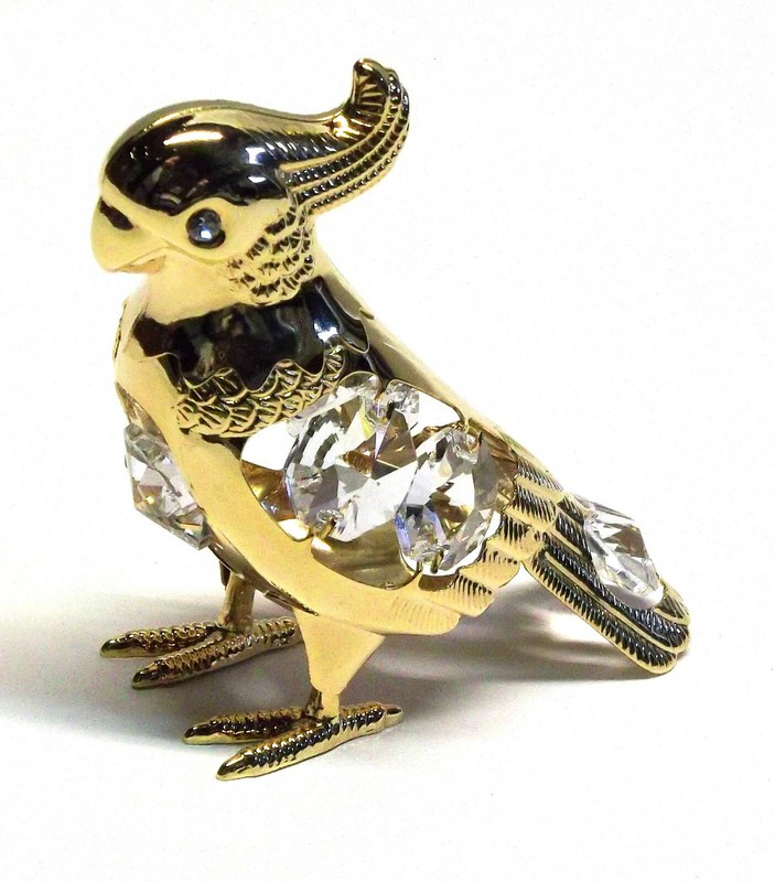 Crystal Temptations 3786 Parrot 7 cm – 24 Karat Gold Plated, Swarovski Crystals