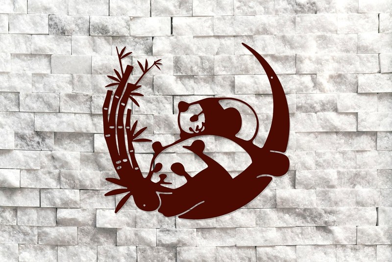 Panda Wall Art Metal Sign Home Décor Panda Lover Gift Panda Bear Sign Cute Panda