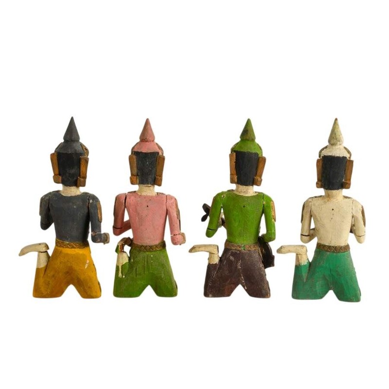 Antique Burmese Wooden Musician Figurines gallery