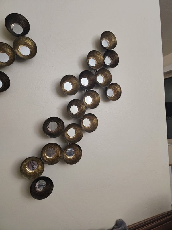 Modern 3-Piece Metal Wall Art – Abstract Circular Design – Bronze & Black gallery