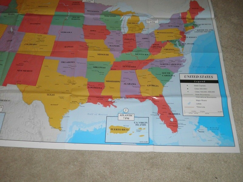 Wall Map of the United States, Texas Florida etc., 39.4" x 27.5" Poster Size TT gallery
