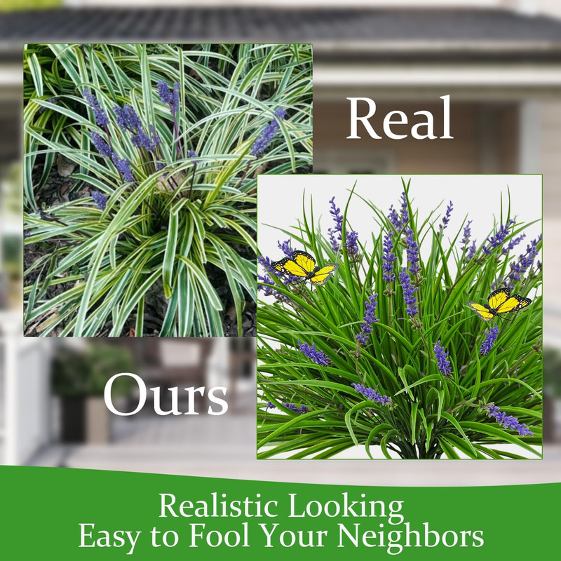 16 Bundles Artificial Outdoor Plants and 2 Pcs Butterfly Stakes Fake Monkey Gras gallery