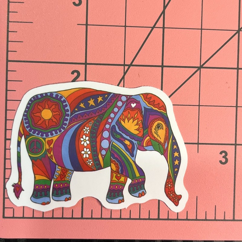 Elephant Mandela Psychedelic Hippie – Vinyl Decal Sticker Bomb Peace Love Hippie
