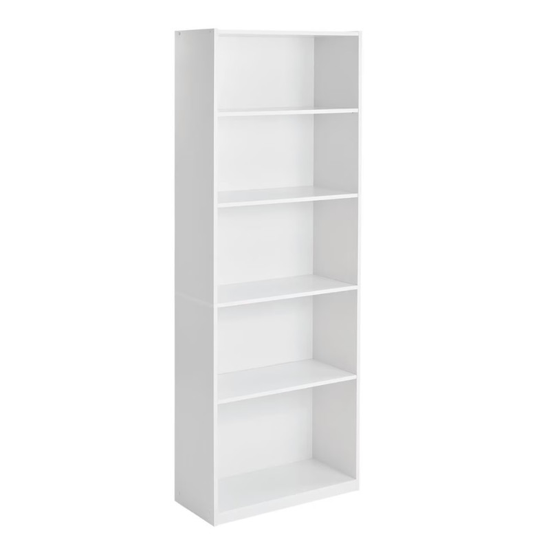 71" Tall Adjustable 5-Shelf Wood Bookcase Storage Shelving Book Wide Bookshelf gallery